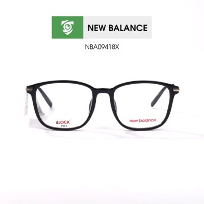 Gọng kính New Balance NBA09418X C01 - màu đen - gọng kính vuông - ảnh chụp mặt trước sản phẩm