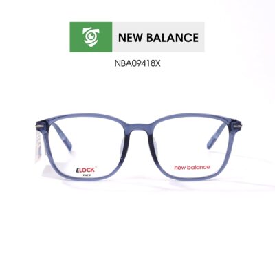 Gọng kính New Balance NBA09418X C02 - màu xanh dương - gọng kính vuông - ảnh chụp mặt trước sản phẩm