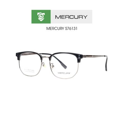 Gọng kính MERCURY LV76131 CA17 - gọng kính đa giác - màu đen bạc - hình mặt bên sản phẩm