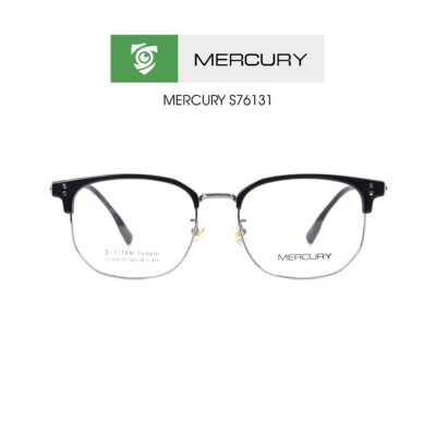 Gọng kính MERCURY LV76131 CA17 - gọng kính đa giác - màu đen bạc - hình mặt trước sản phẩm