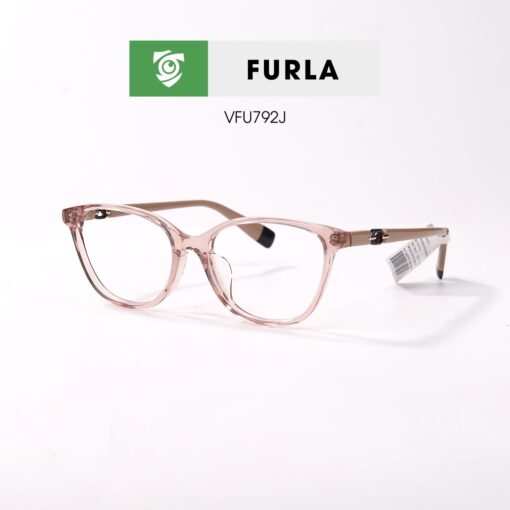 Gọng kính VFU792J 0913 - màu hồng nhạt - khung kính mắt mèo - hình chụp mặt bên sản phẩm
