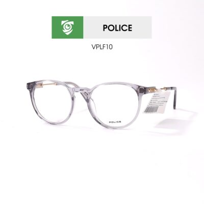 Gọng kính Police VPLF10 0700 - màu đen bóng - khung kính tròn - hình chụp mặt bên sản phẩm