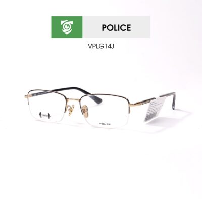 Gọng kính Police VPLG14J 0301 - màu vàng đen - khung kính chữ nhật - hình chụp mặt bên sản phẩm
