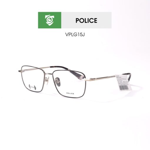 Gọng kính Police VPLG15J 0583 - màu đen bạc - khung kính chữ nhật to - hình chụp mặt bên sản phẩm