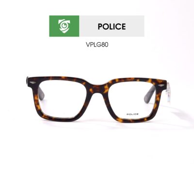 Gọng kính Police VPLG80 0722 - màu đồi mồi - khung kính Vuông - hình chụp mặt trước sản phẩm