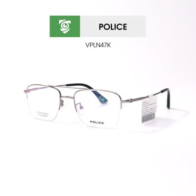 Gọng kính Police VPLN47K 0579 - màu xám bạc - khung kính vuông - hình chụp mặt bên sản phẩm