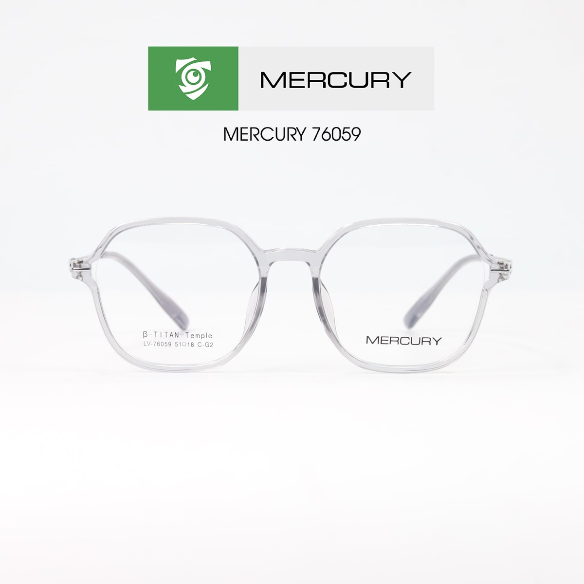 Gọng kính MERCURY LV76059 CG2 - màu xám - loại gọng đa giác - hình chụp mặt trước sản phẩm