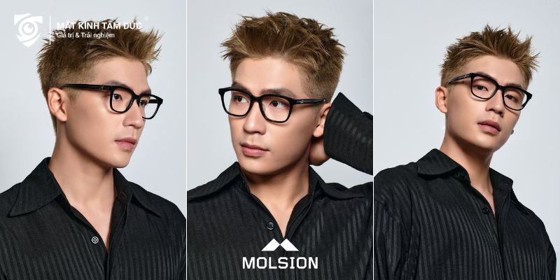 Gọng kính cận nam chính hãng Molsion 