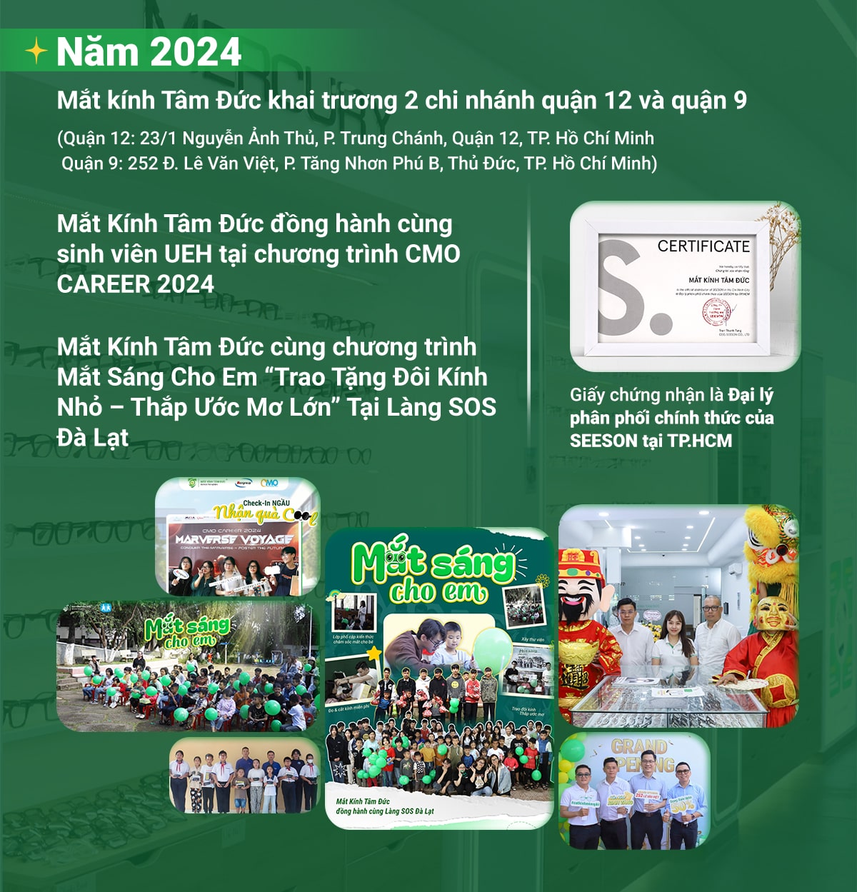 Mắt Kính Tâm Đức đột phá ở năm 2024 