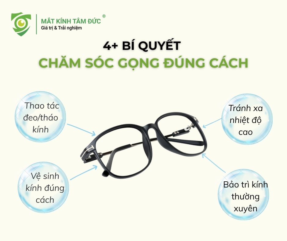 4+ Bí quyết chăm sóc gọng Acetate, Kim loại và Titanium.