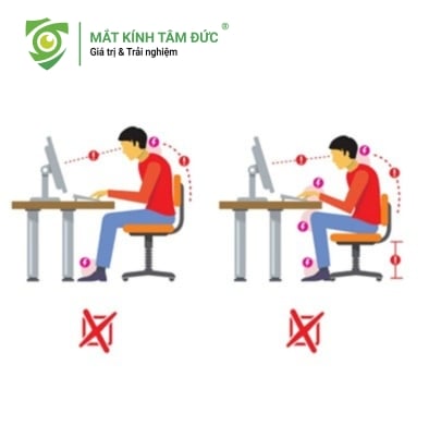 Ngồi sai tư thế trước màn hình