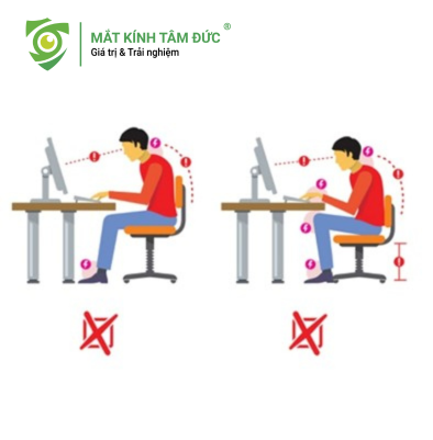 Ngồi sai tư thế trước màn hình
