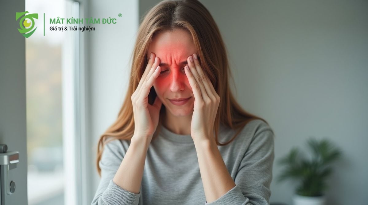 Đeo kính gây mỏi mắt và đau đầu thường xuyên bị cận không