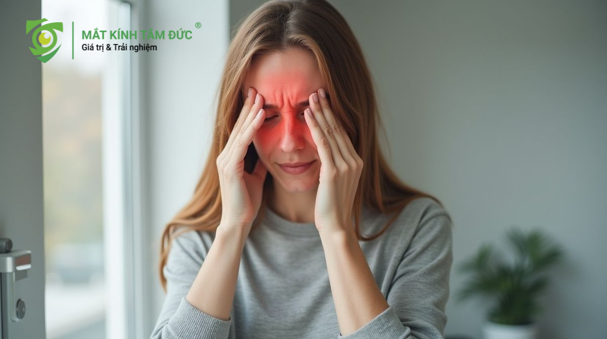 Đeo kính gây mỏi mắt và đau đầu thường xuyên bị cận không