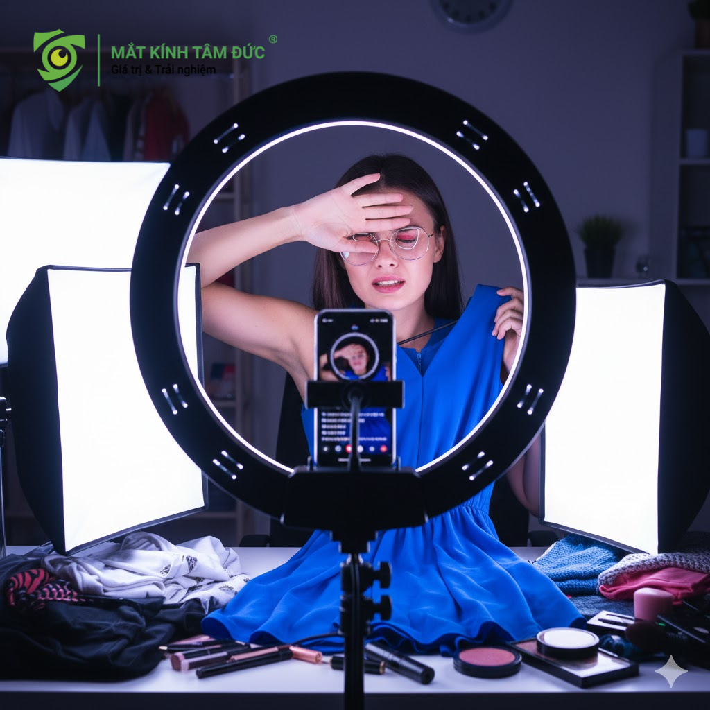 Dùng kính livestream không chuẩn ảnh hưởng gì đến mắt khi Live liên tục