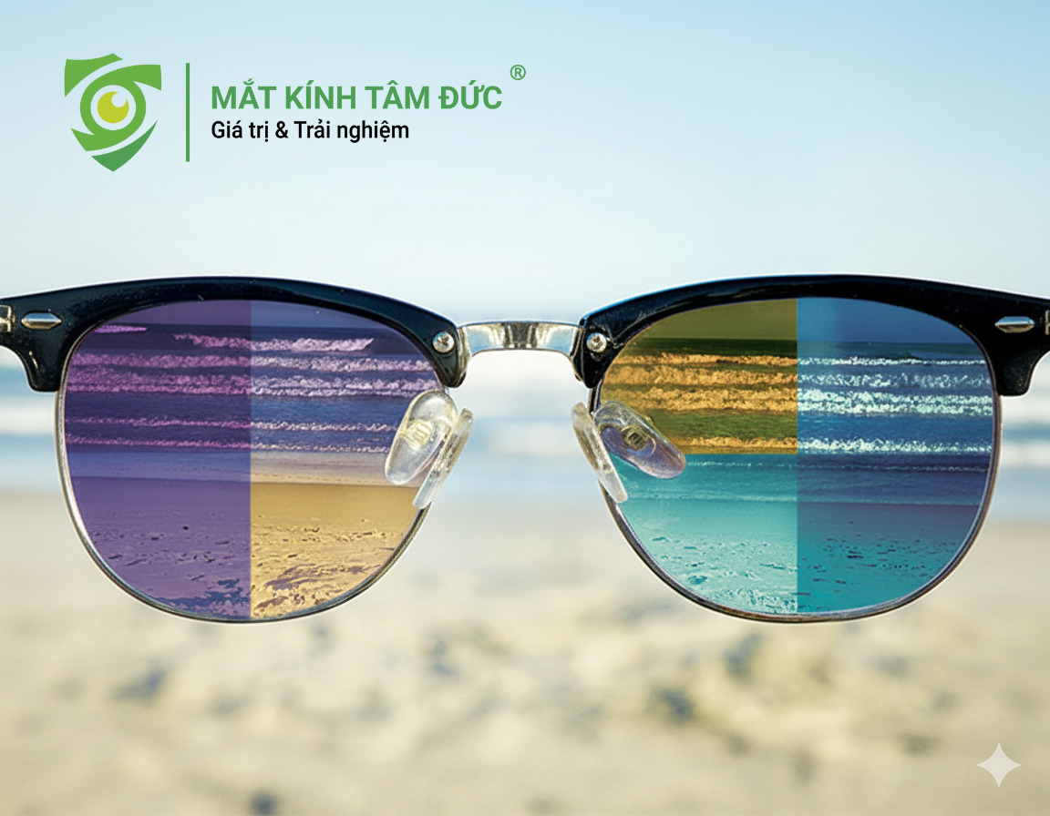 Mỗi màu tròng kính mát hoạt động như một bộ lọc ánh sáng tinh vi, được thiết kế để chặn hoặc tăng cường các bước sóng cụ thể nhằm tối ưu hóa thị giác