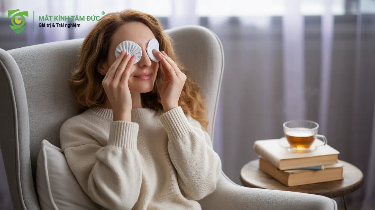 Chườm ấm: Mở khóa tuyến dầu tự nhiên, chống khô mắt và giảm mỏi mắt sau ngày làm việc