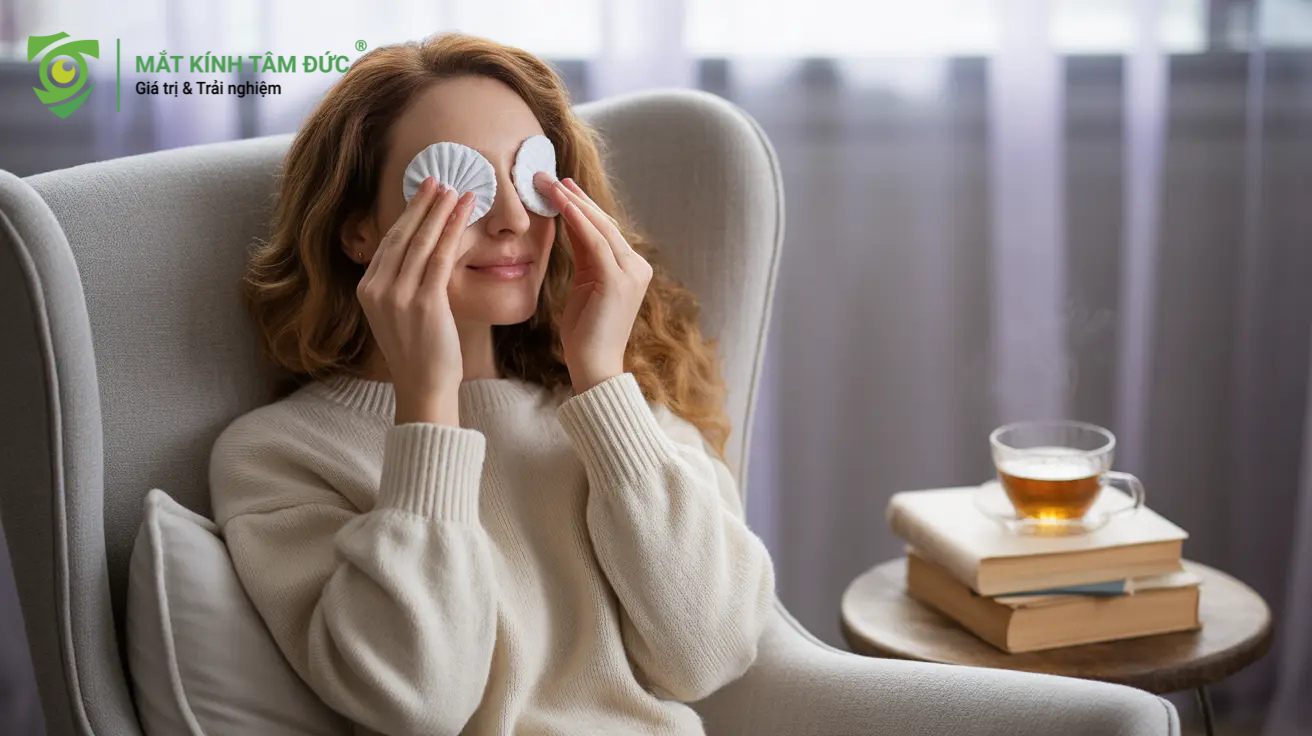 Chườm ấm: Mở khóa tuyến dầu tự nhiên, chống khô mắt và giảm mỏi mắt sau ngày làm việc