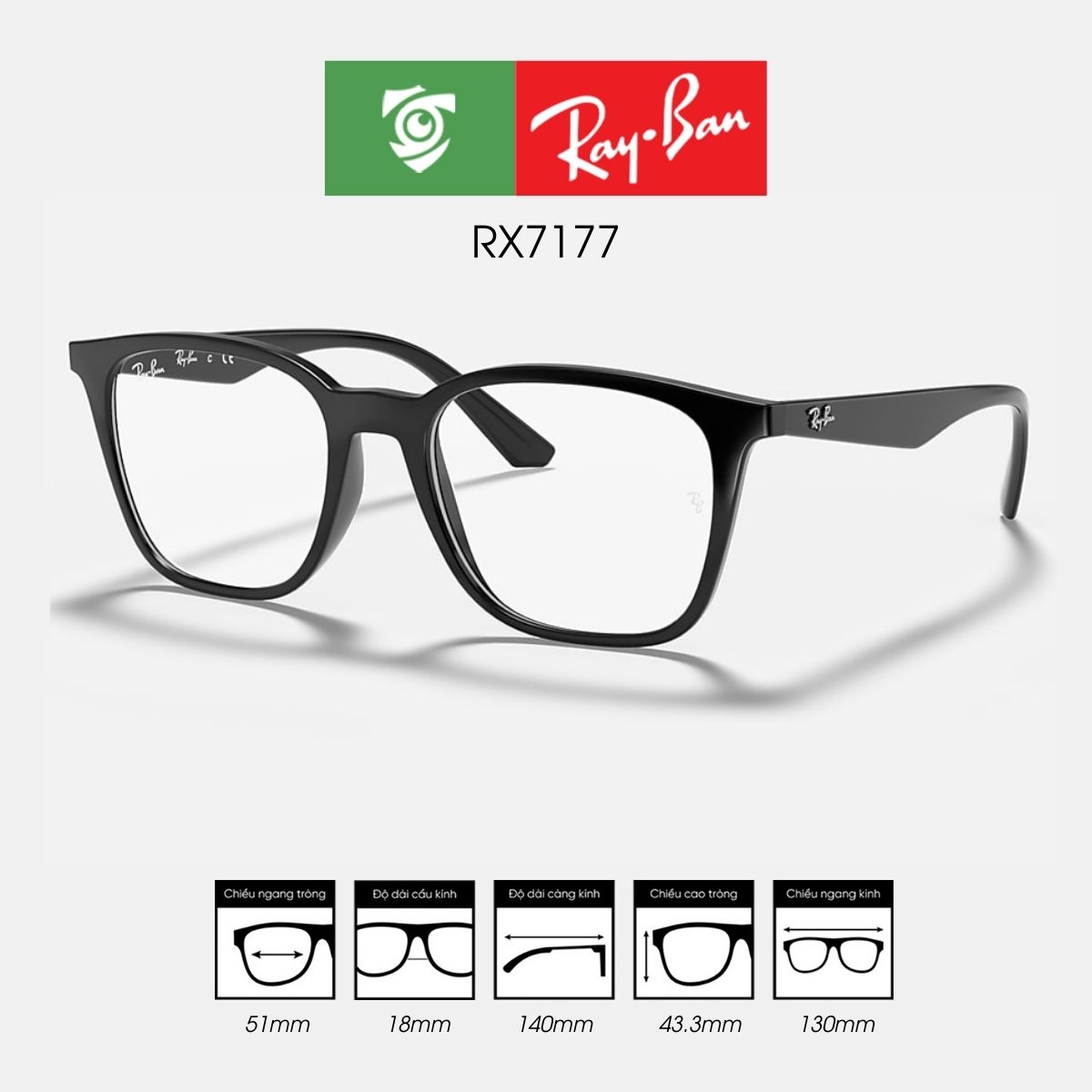gọng kính Ray-Ban Nhựa Acetate cao cấp
