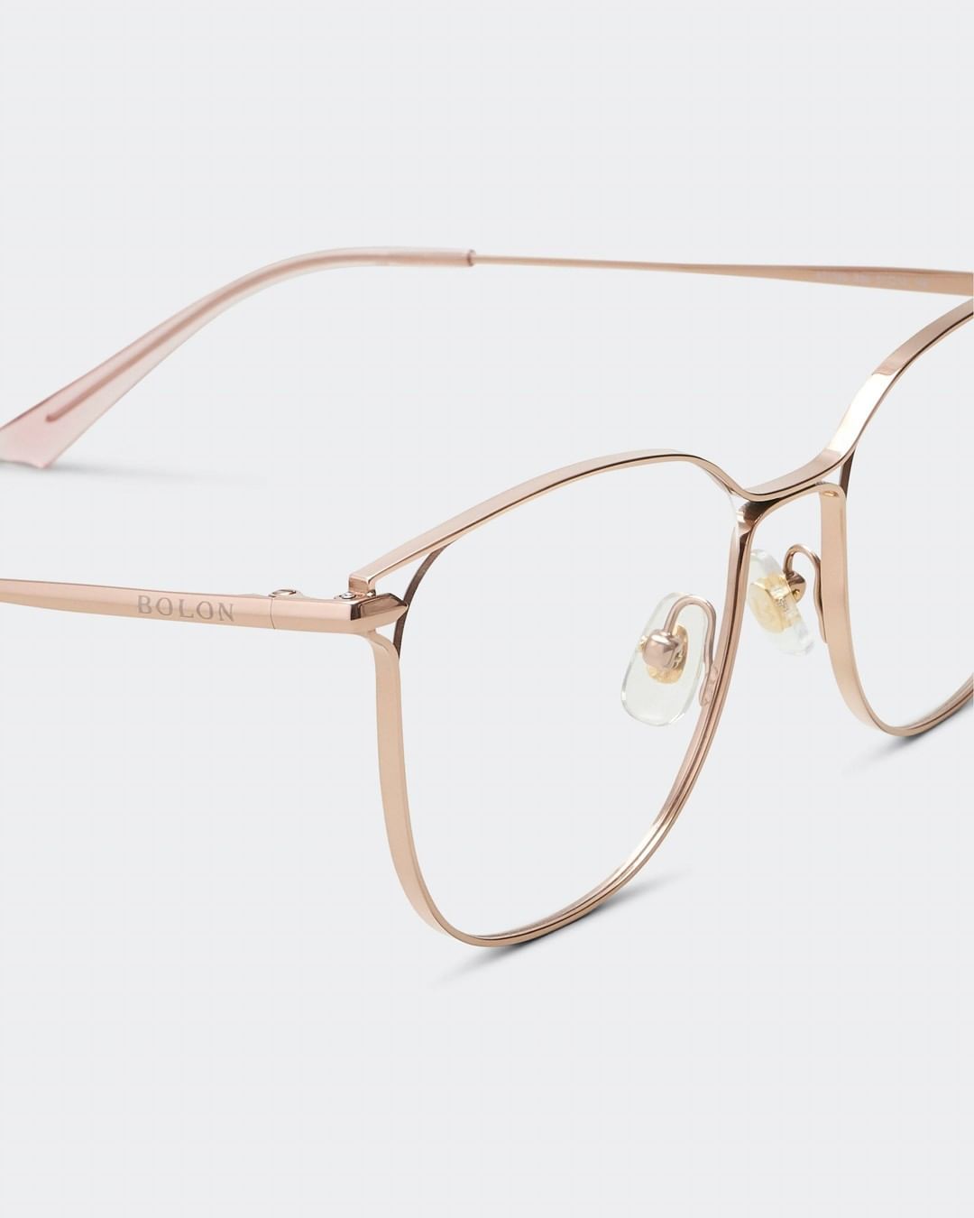 Gọng kính Bolon Titanium siêu nhẹ màu vàng hồng cao cấp