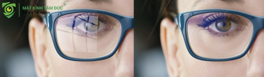 Lớp phủ trên bề mặt tròng kính không chỉ chống trầy xước mà còn có tác dụng chống phản quang.