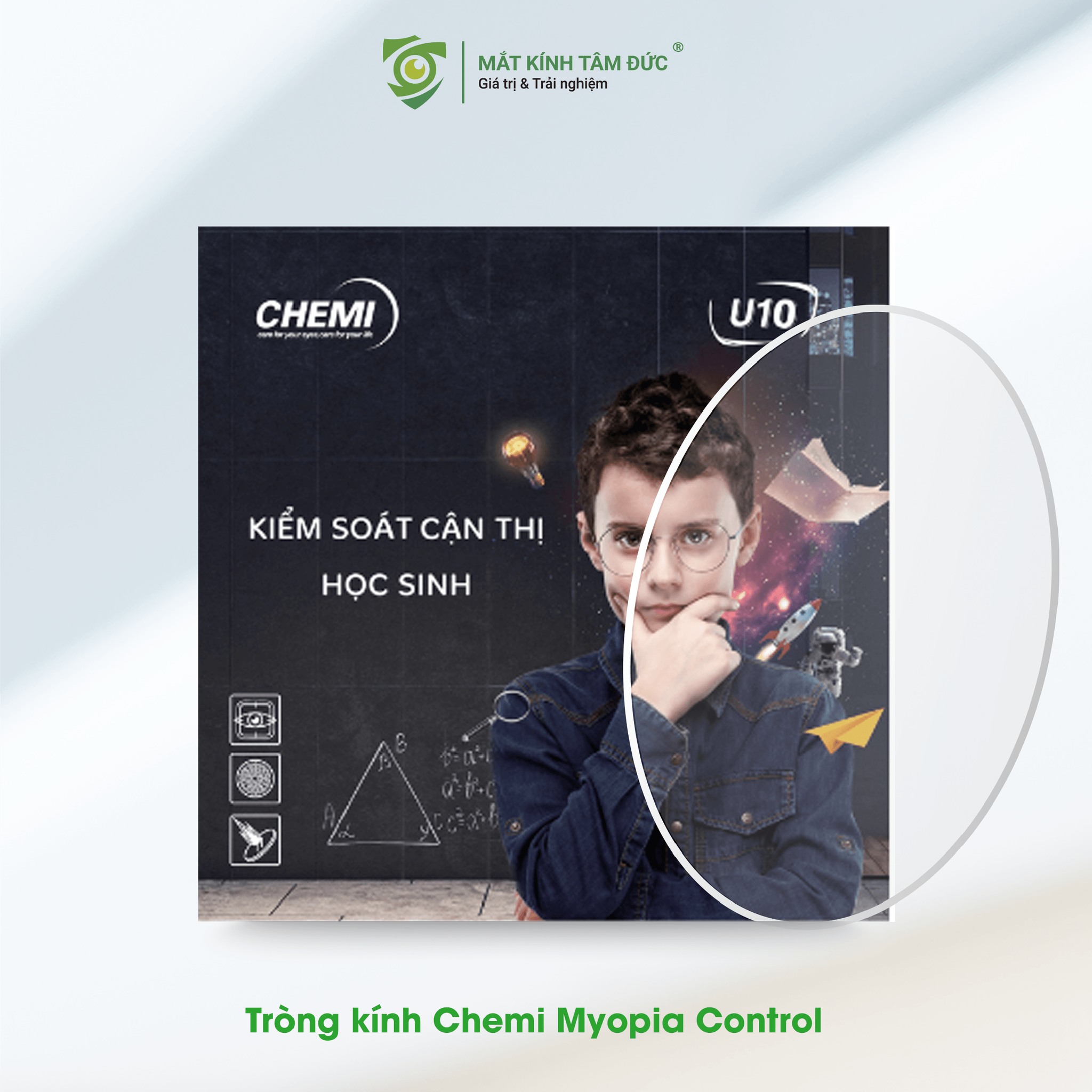 Tròng kính kiểm soát cận thị học sinh Chemi Myopia Control
