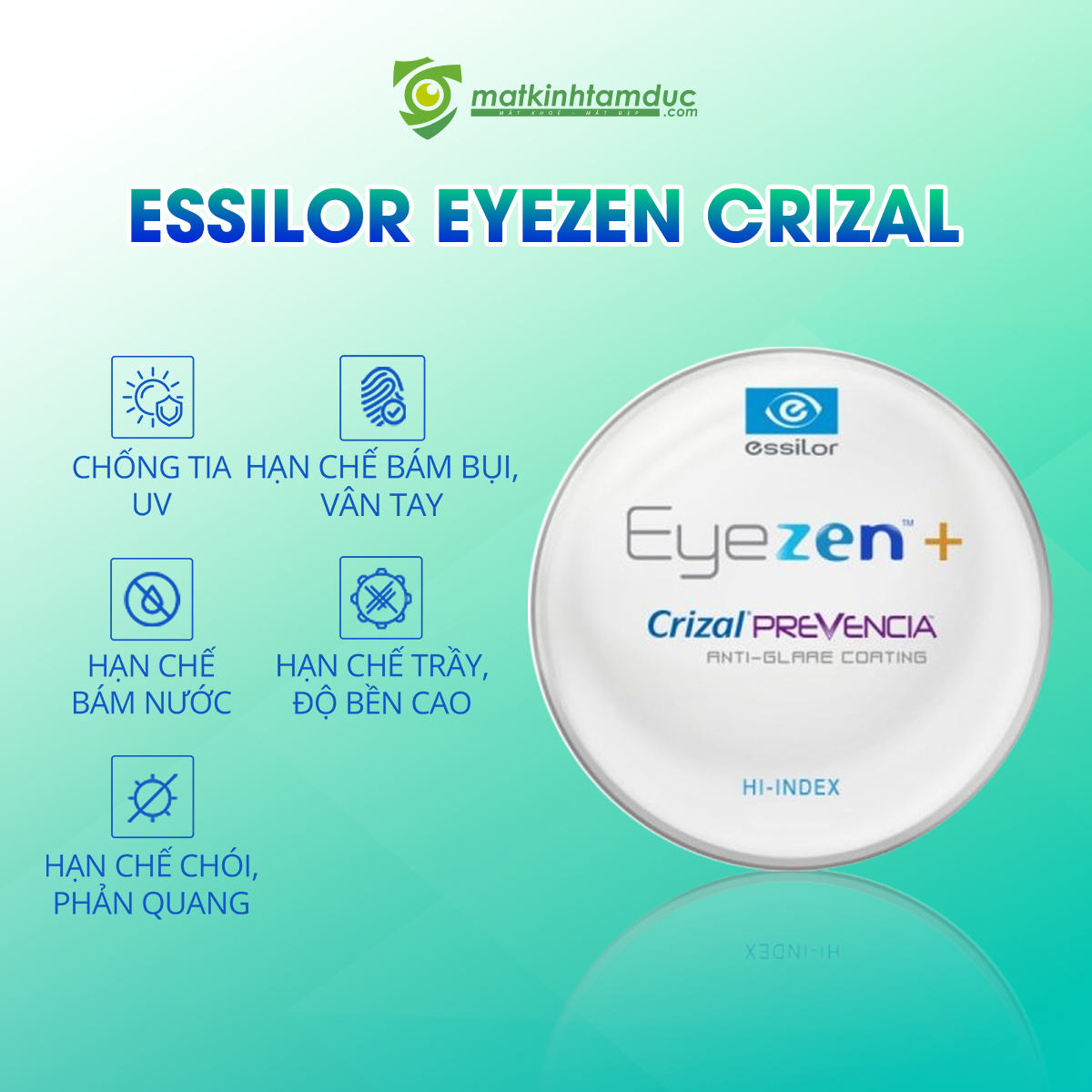 Dòng tròng kính Essilor Eyezen (Pháp) ngăn chặn hội chứng thị giác màn hình