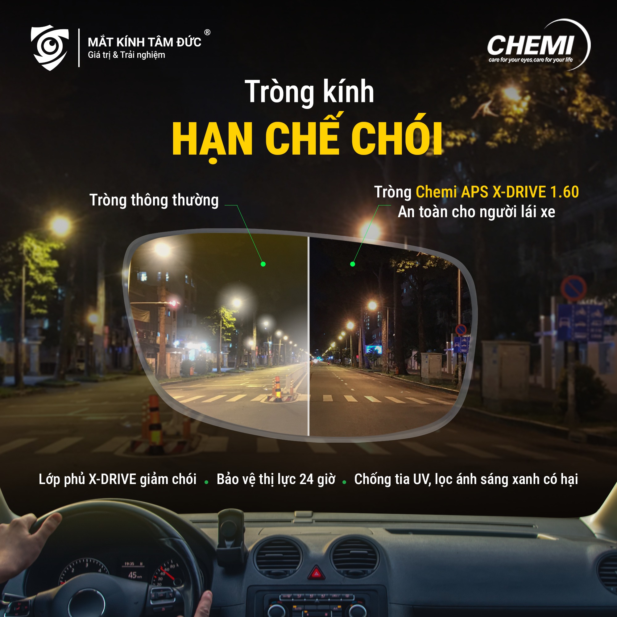 Giải pháp đột phá: Chấm dứt nỗi lo bị lóa mắt với tròng kính chuyên dụng