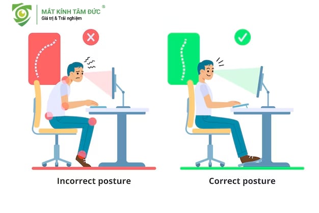 Ánh sáng và tư thế làm việc