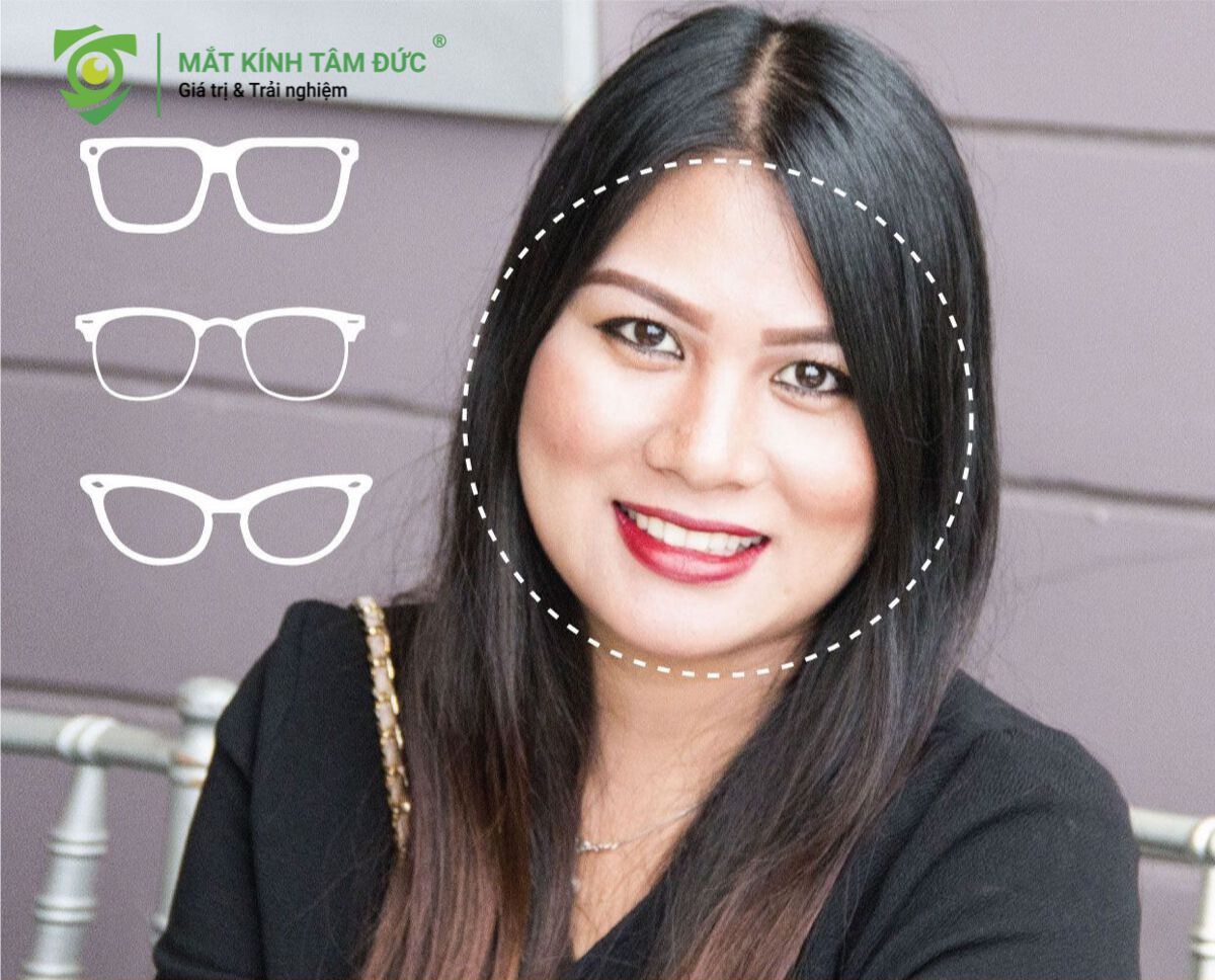 Đối với khuôn mặt tròn hoặc trái xoan (Mũi thường trông thấp hơn)