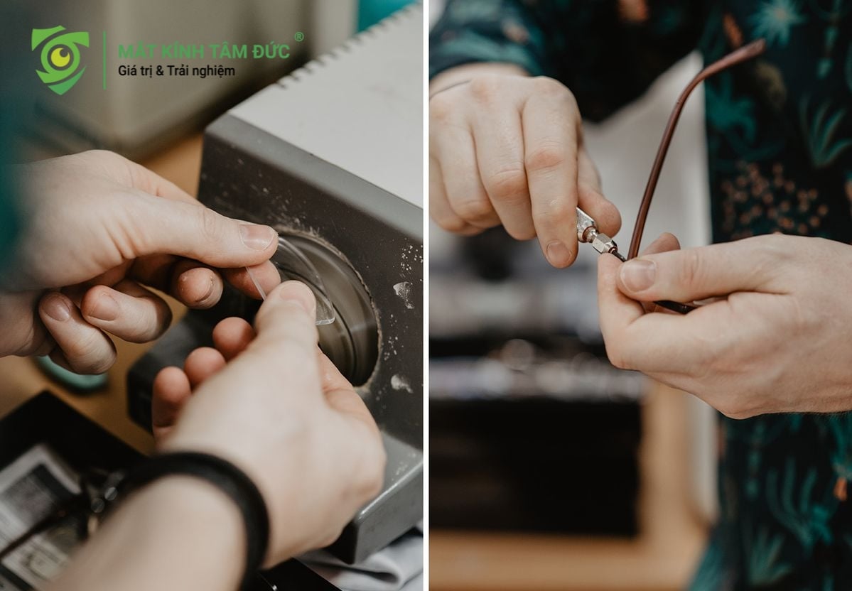 Quy trình thay tròng kính vào gọng cũ tại Mắt kính Tâm Đức