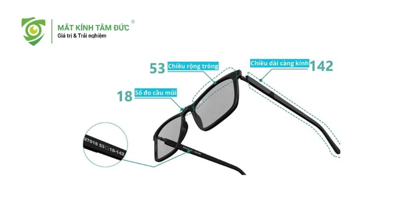 Hướng dẫn cách đọc thông số trên gọng kính và chọn size kính phù hợp