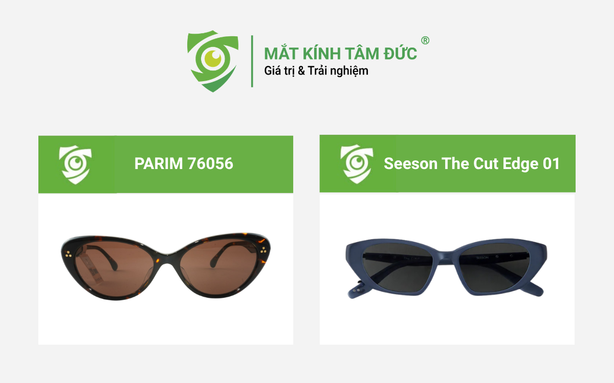 Kính đen cho gương mặt trái xoan tại Mắt kính Tâm Đức