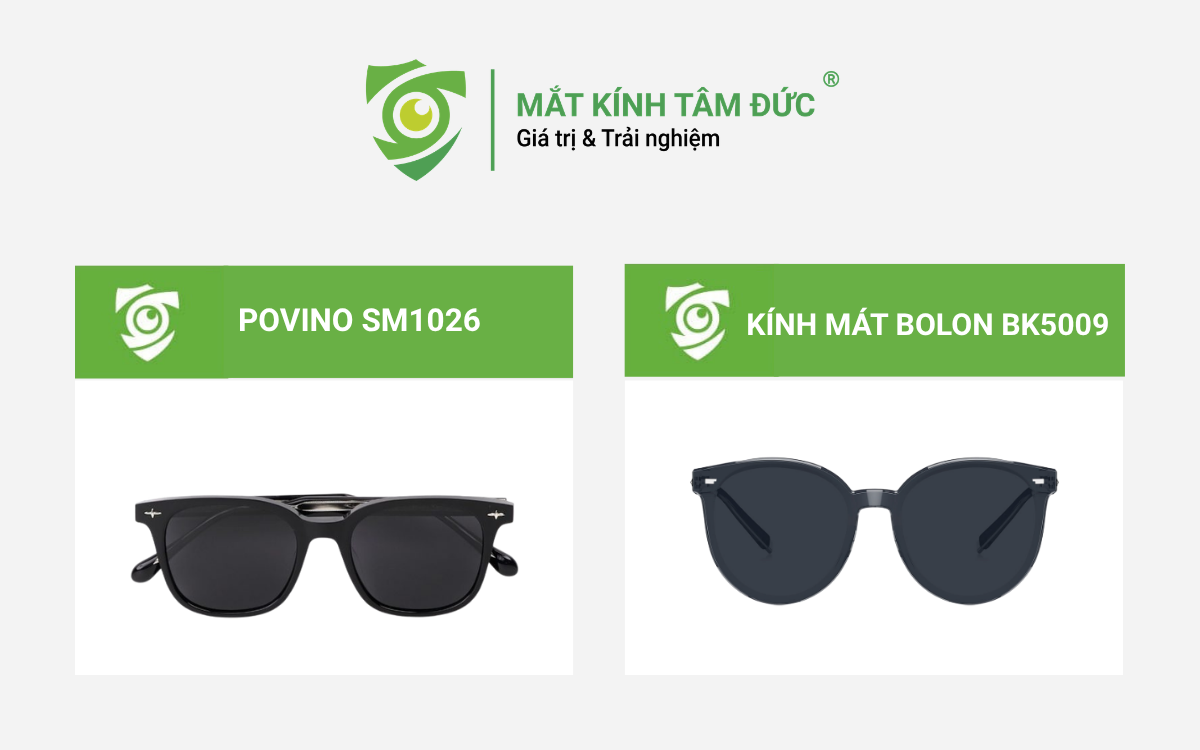 Kính đen cho gương mặt dài tại Mắt kính Tâm Đức