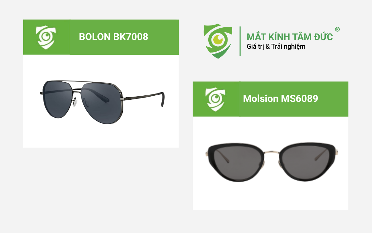 Kính đen cho gương mặt vuông tại Mắt kính Tâm Đức