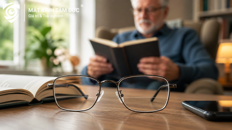 Kính 2 tròng có đường phân chia giữa vùng nhìn xa và vùng nhìn gần