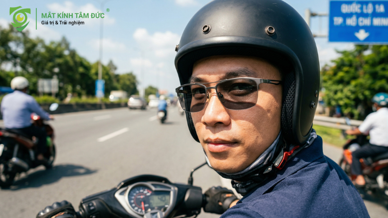 Tròng kính đổi màu đặc biệt phù hợp với những người thường xuyên đi nắng