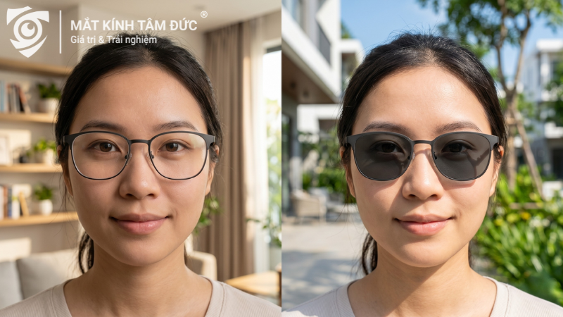 So sánh tròng kính đổi màu trong nhà và ngoài trời để chọn tròng kính đổi màu hãng nào tốt