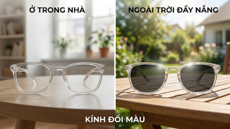 Tròng kính đổi màu theo nhiệt độ ánh sáng