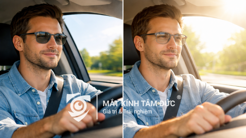 Tròng kính đổi màu khi lái xe có hiệu quả không
