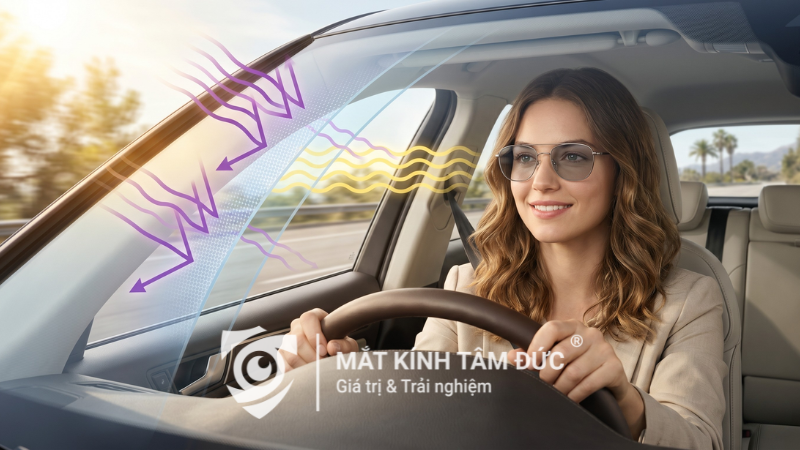 Vì sao tròng kính đổi màu không đậm rõ trong xe