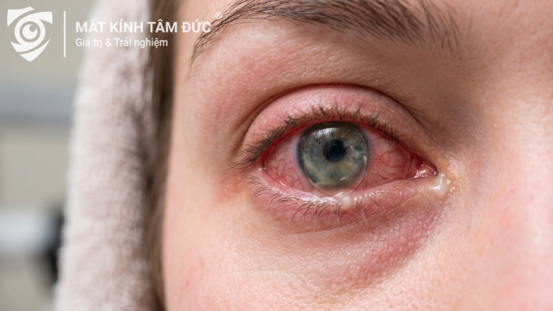 Viêm giác mạc do nhiễm trùng khi đeo kính ortho k không đúng cách