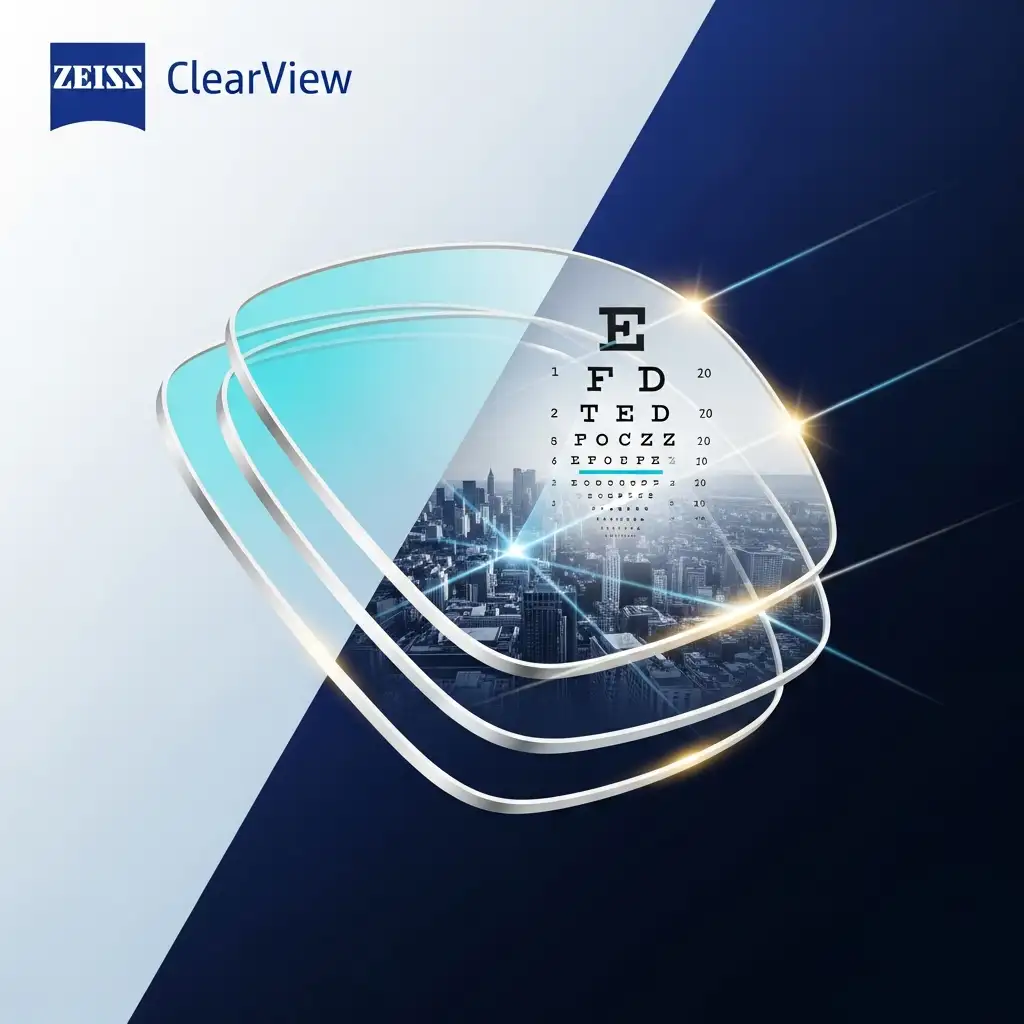 Tròng Kính Đơn Tròng Đánh ZEISS ClearView - Vật liệu BlueGuard