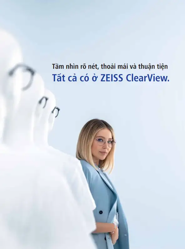 Tròng Kính Đơn Tròng Đánh ZEISS ClearView - Vật liệu BlueGuard