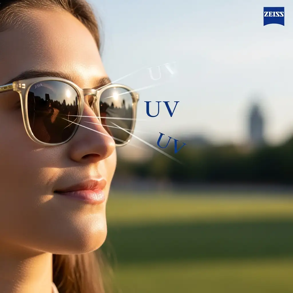 Tròng Kính Đơn Tròng Đánh ZEISS ClearView - Nhuộm màu